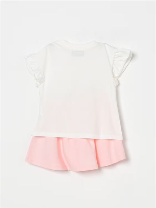 T-shirt a maniche corte + gonna jogging. MOSCHINO KIDS | MDG01GLAA40/84324